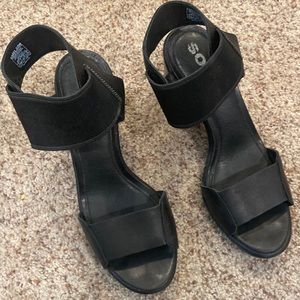 Sorel women black sandal sue 9